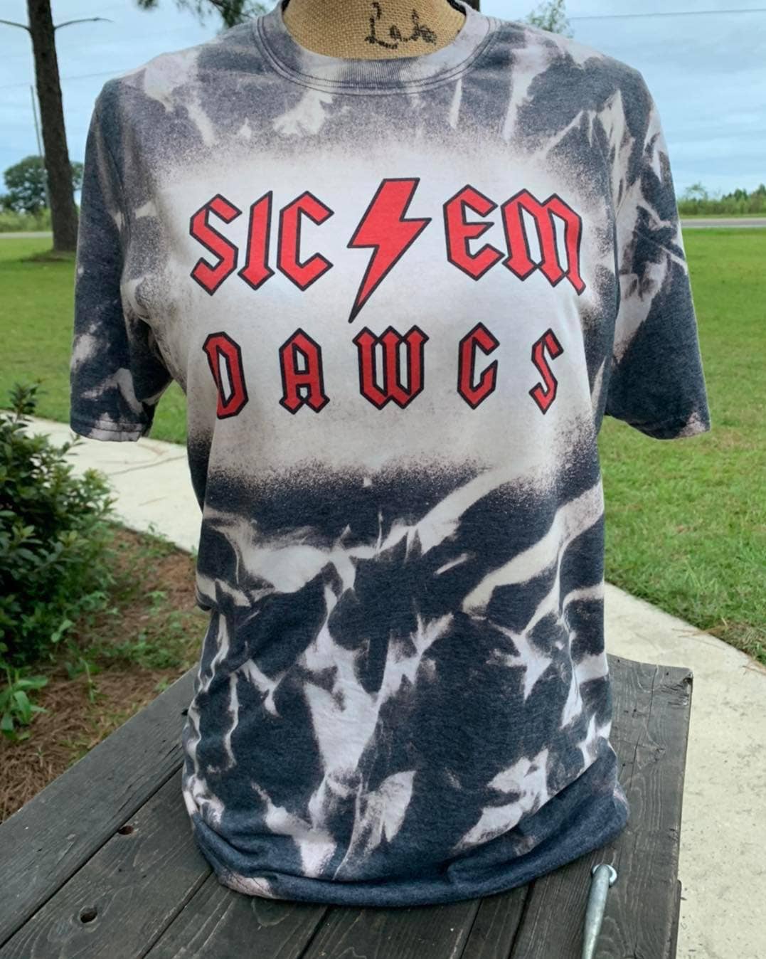 Sic Em Dawgs Bleached Tee