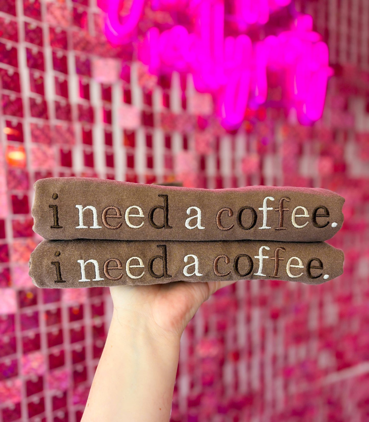 I need a coffee Embroidered Tee
