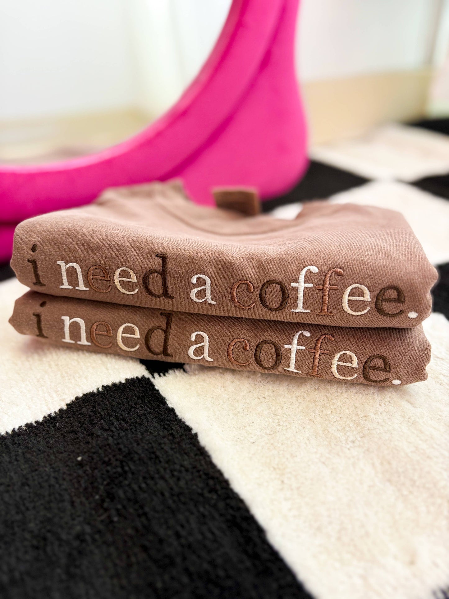 I need a coffee Embroidered Tee