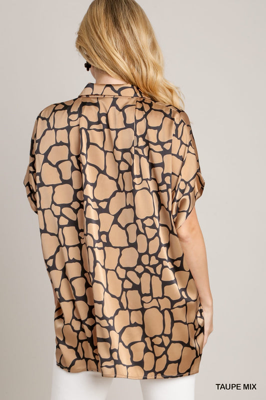 Collared Button Down Blouse