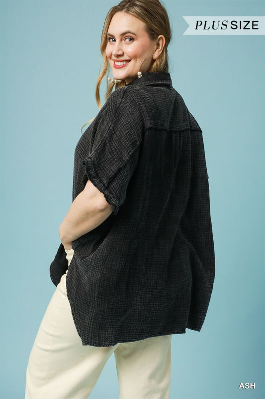 Button Down Collared Top