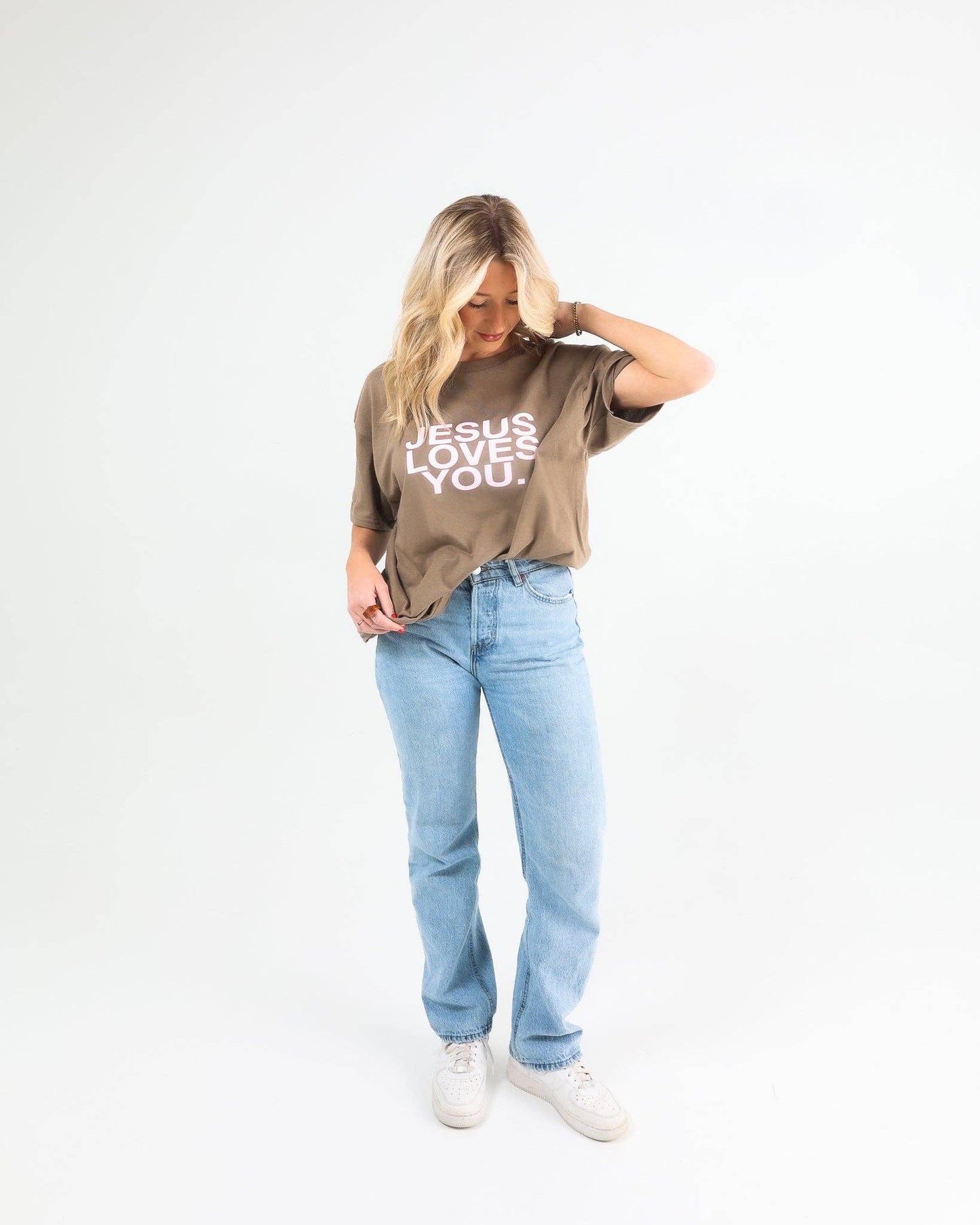 "Jesus Loves You" Earth Tone Tee