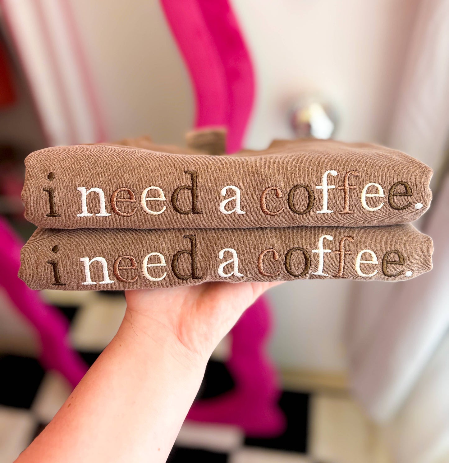 I need a coffee Embroidered Tee