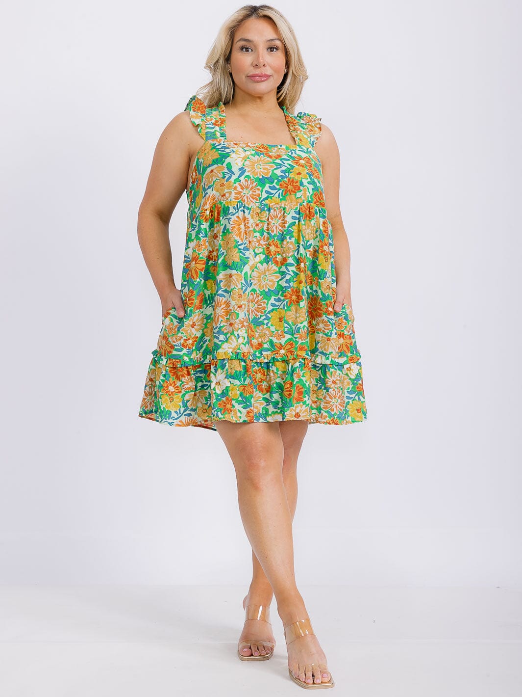 Floral Mini Dress (Plus Size)