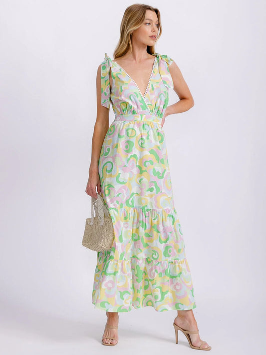 MULTI PRINT MAXI DRESS