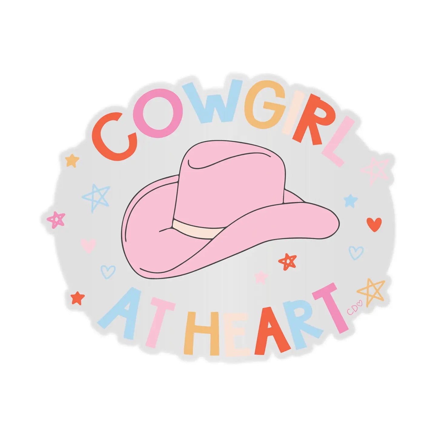 Cowgirl At Heart Clear Decal Sticker