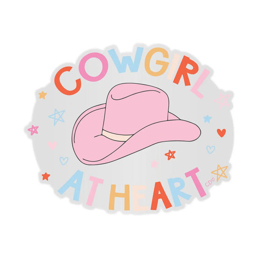 Cowgirl At Heart Clear Decal Sticker