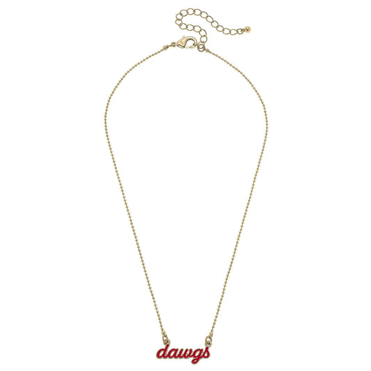 Georgia Bulldogs Enamel Script Necklace