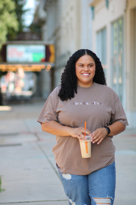I need a coffee Embroidered Tee