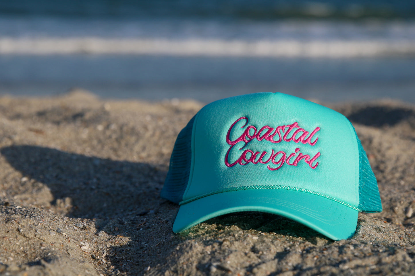 Costal Cowgirl Embroidered Mesh Back Baseball Cap