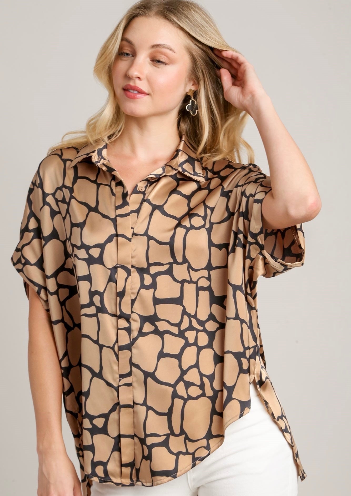Collared Button Down Blouse
