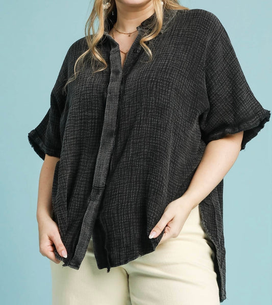 Button Down Collared Top
